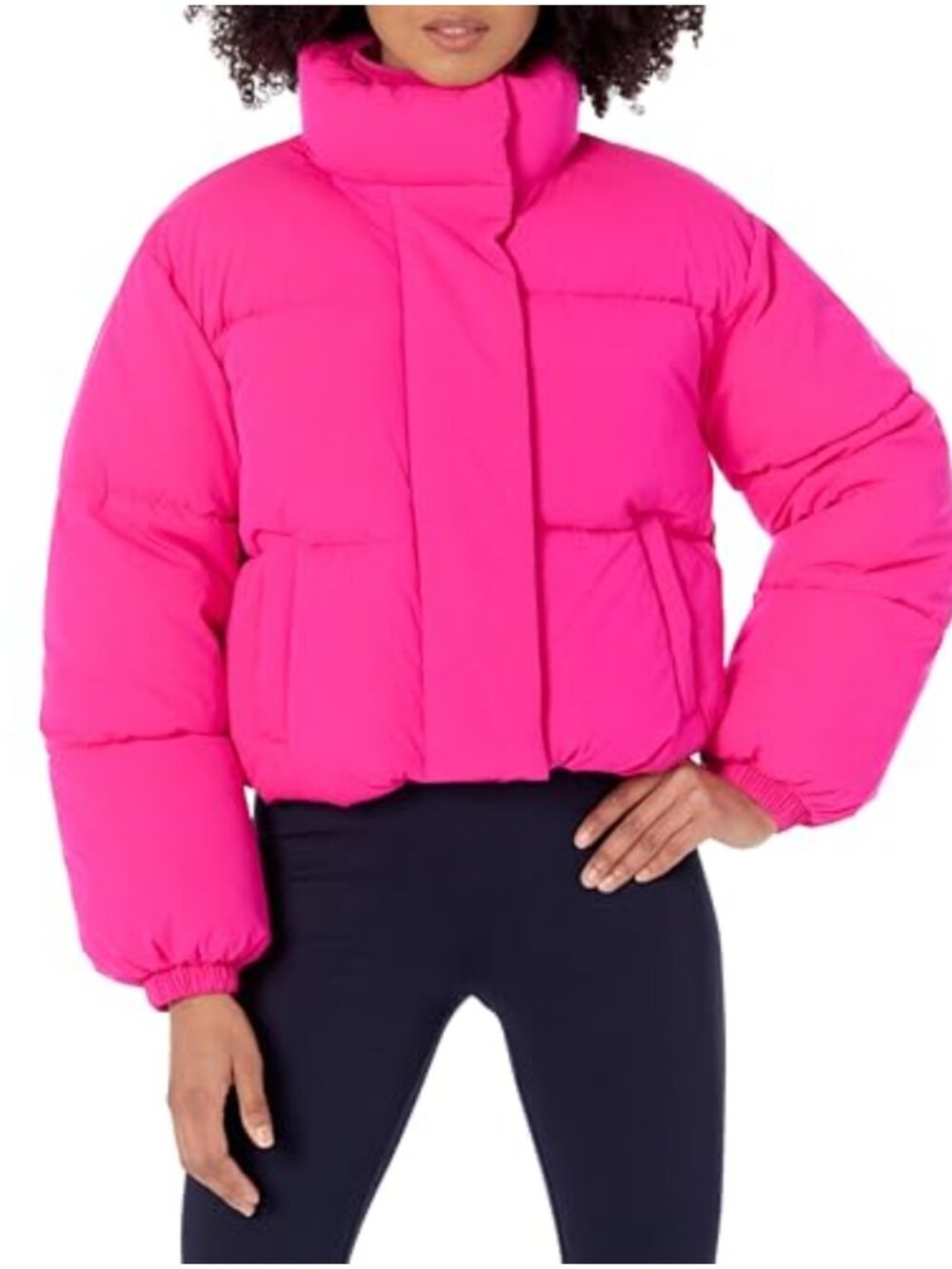 Women's Cropped Puffer Jacket Quilted Water-Resistant Recycled Polyester